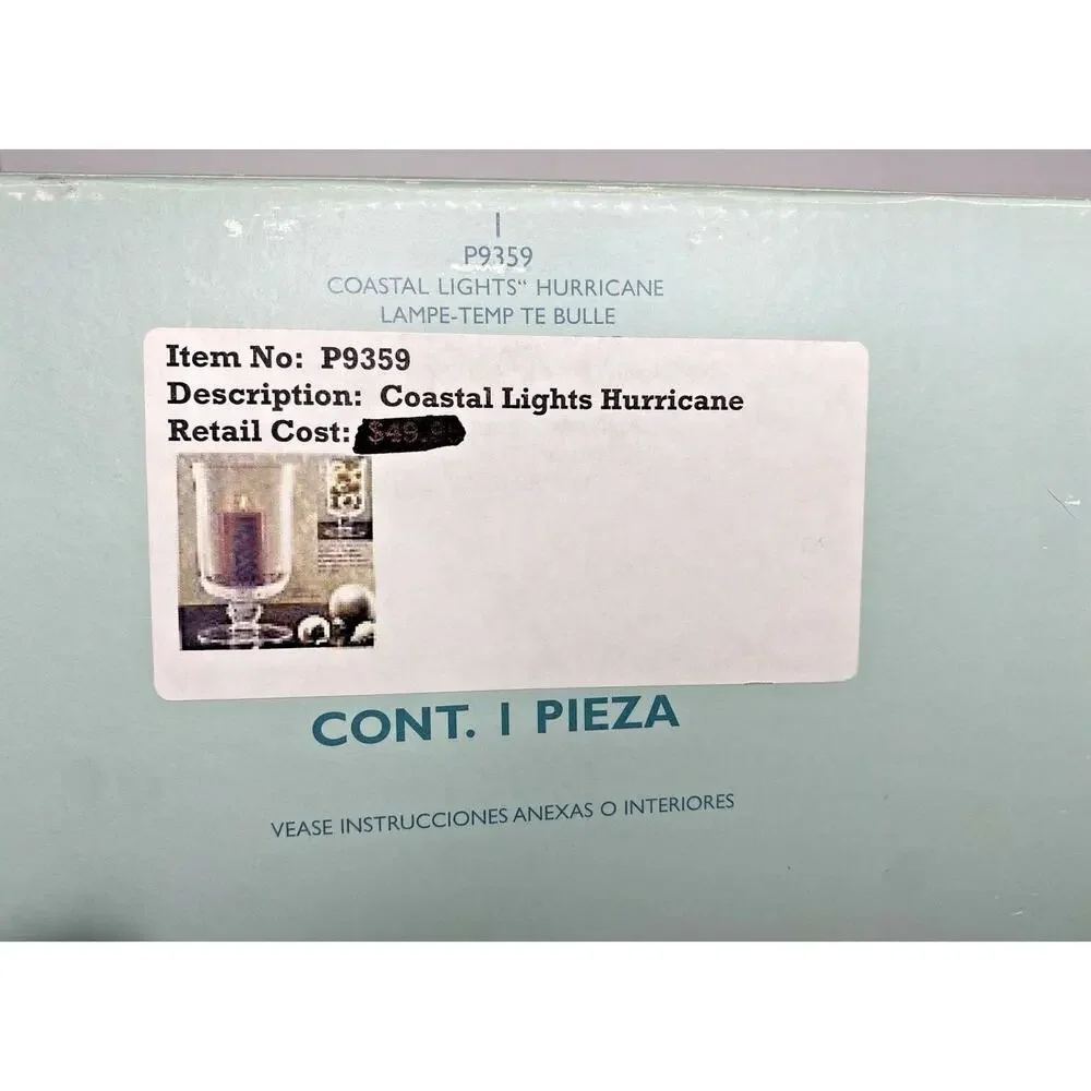 PartyLite Costal Lights Hurricane‎ Candle Holder Retired NIB P12C/P9359